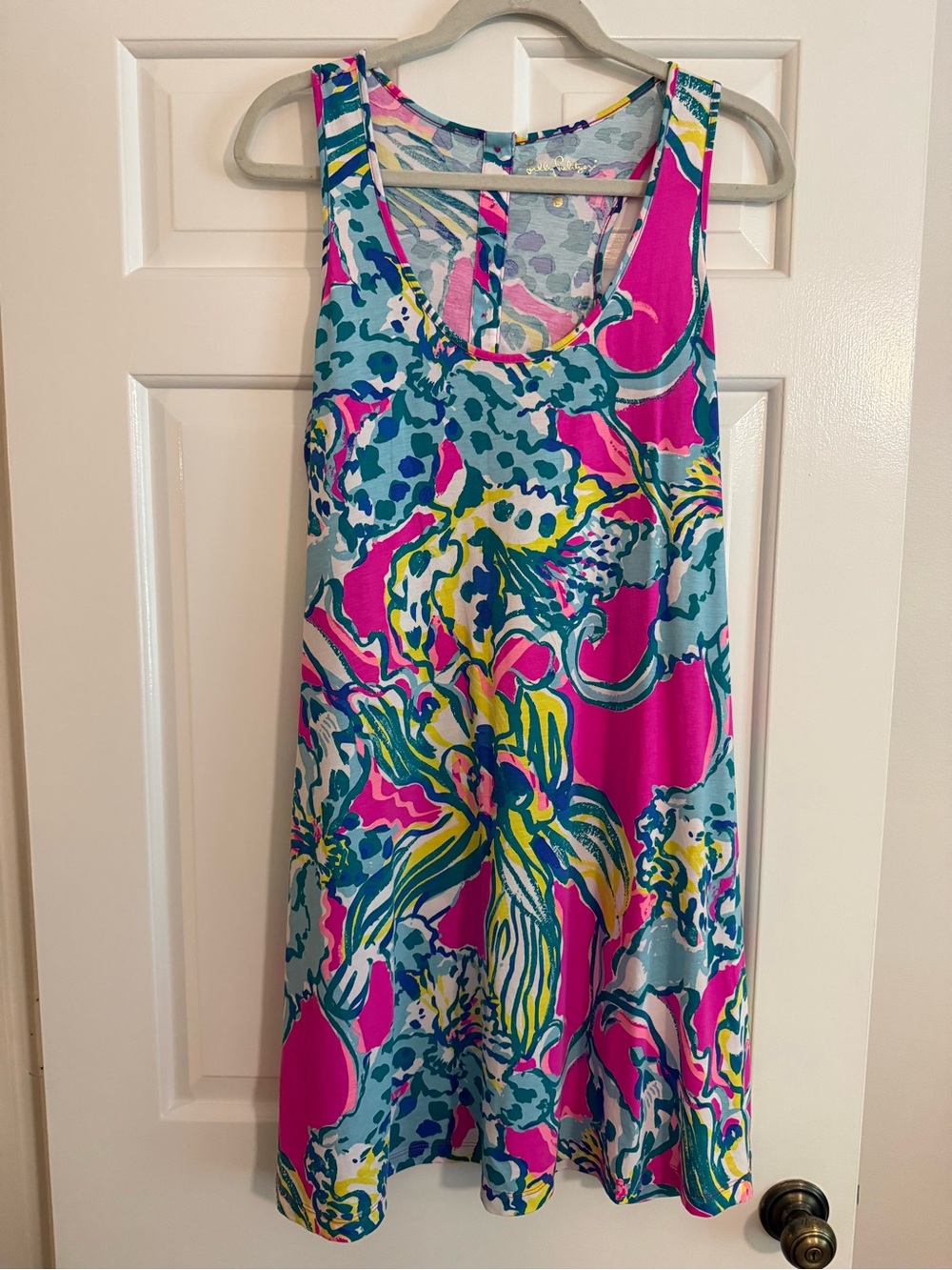 Lilly Pulitzer Bright Floral Swing Tank Dress in Fuchsia, Teal & Yellow
